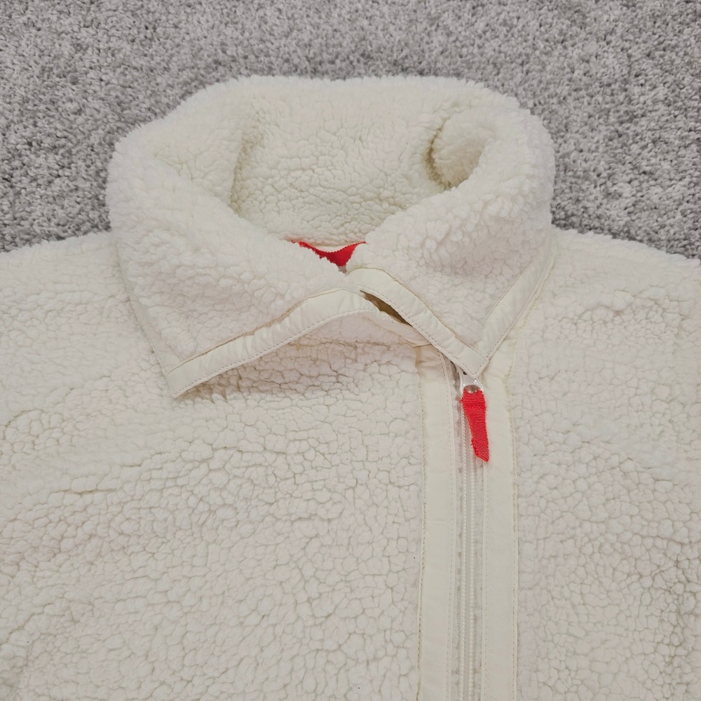 T by Talbots Ivory Sherpa Fleece Jacket Full Zip Cozy Warm Womens Small‎ S NWOT - Picture 2 of 8